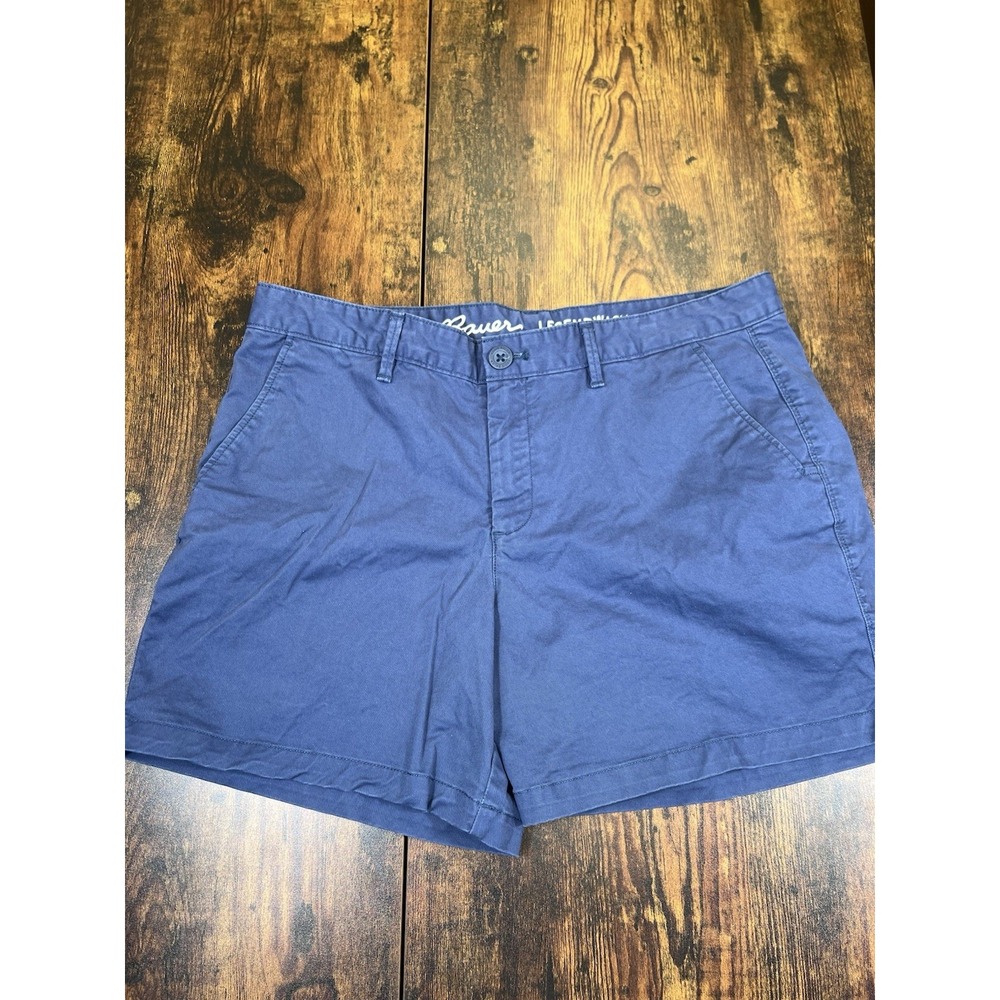Eddie Bauer Legendwash Stretch Shorts Women 10 Blue Curvy Outdoor Chino Coastal